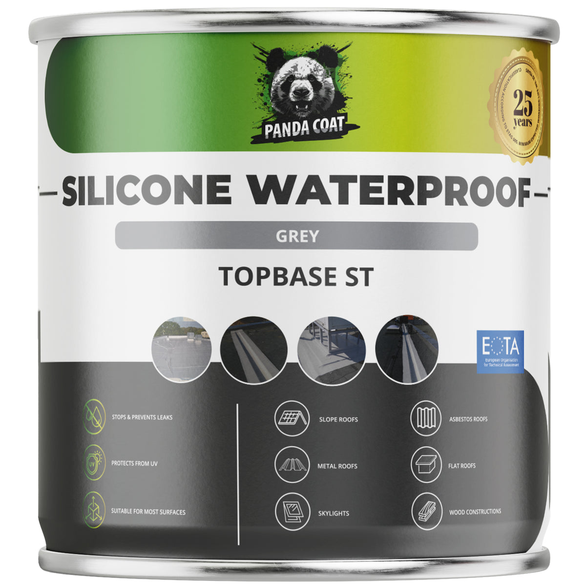 TopBase ST – Silikon-Flüssigkunststoff Dachabdichtung, Grau/Weiß, 1-22 kg